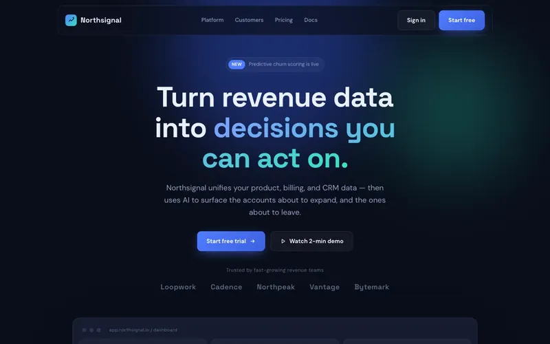 Demo site: Northsignal, a SaaS startup