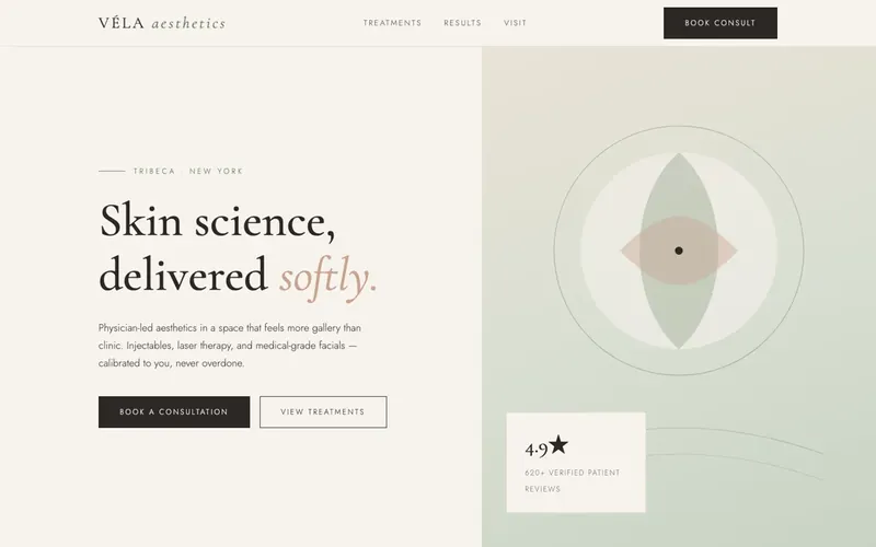 Demo site: Véla Aesthetics, a med spa